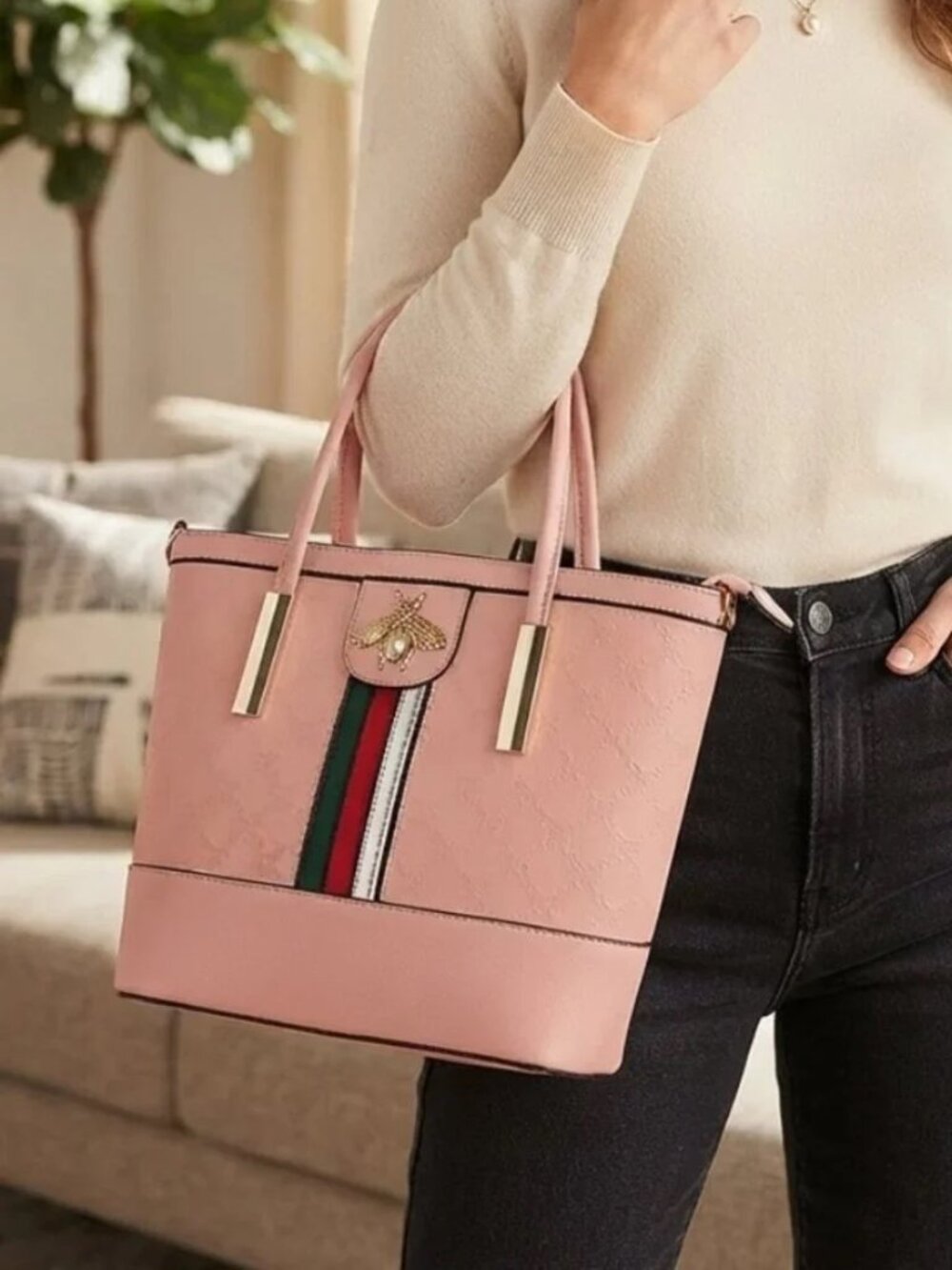 Queen Bee Embossed Tote